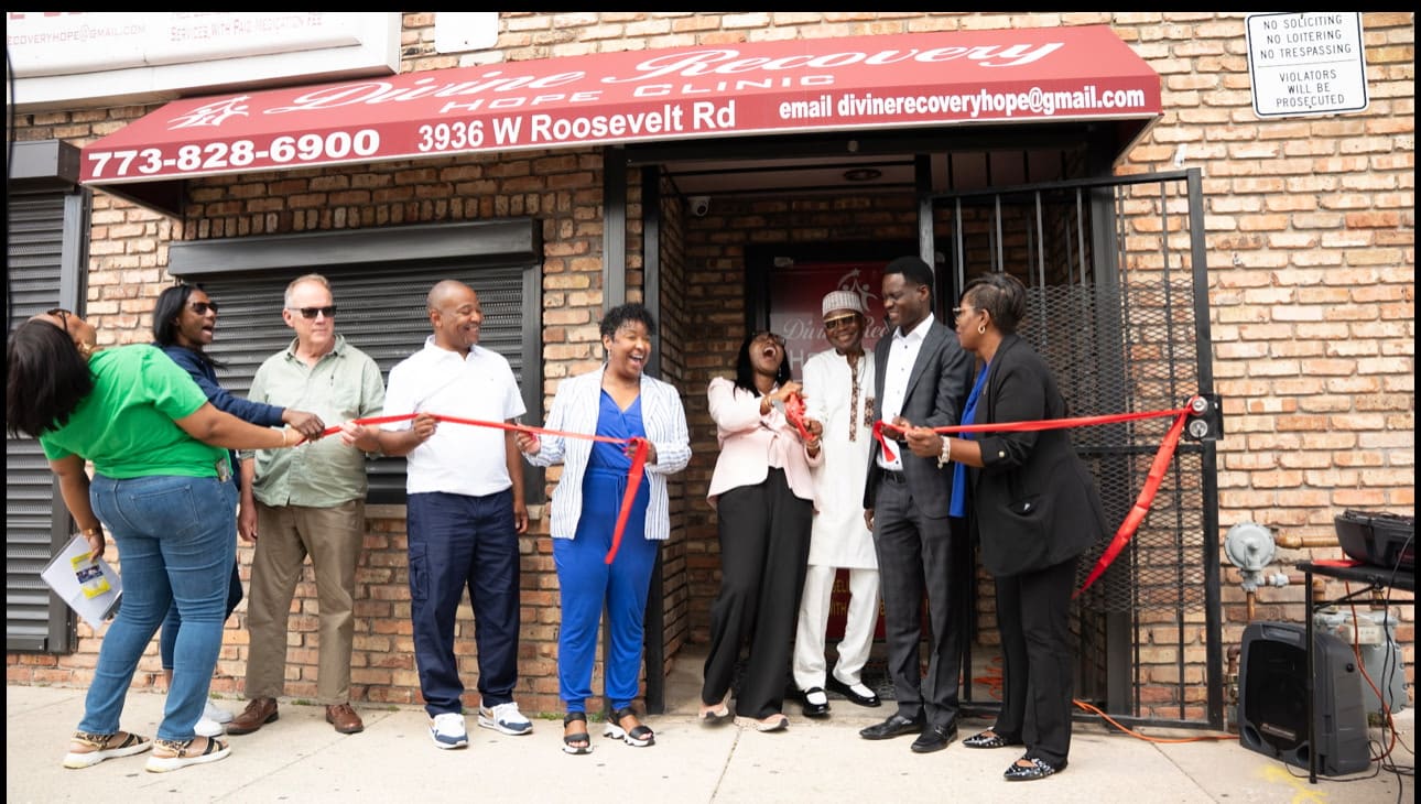 Ribbon-cutting at the grand opening of Divine Recovery Hope Clinic
